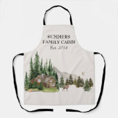 Tablier Cabine aquarelle Maison Nom de famille (Recto)