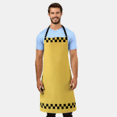 Tablier Cabine jaune à damiers motif (Porté)