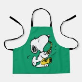 Tablier cacahuètes | Lecteur Snoopy Saxophone (Recto)
