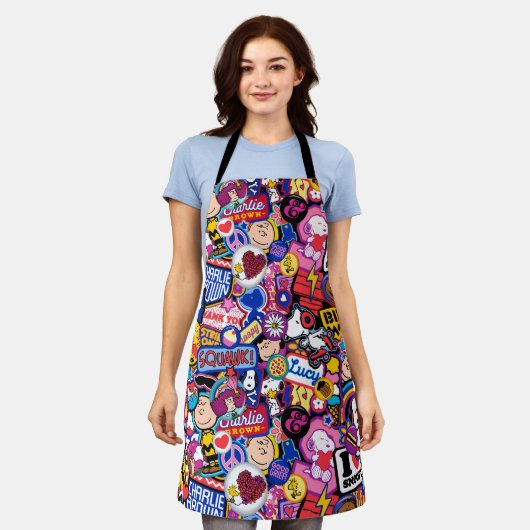 Tablier cacahuètes | Motif de patchs Mixtape (Porté)