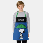 Tablier cacahuètes | Parapluie vert Snoopy (Porté)