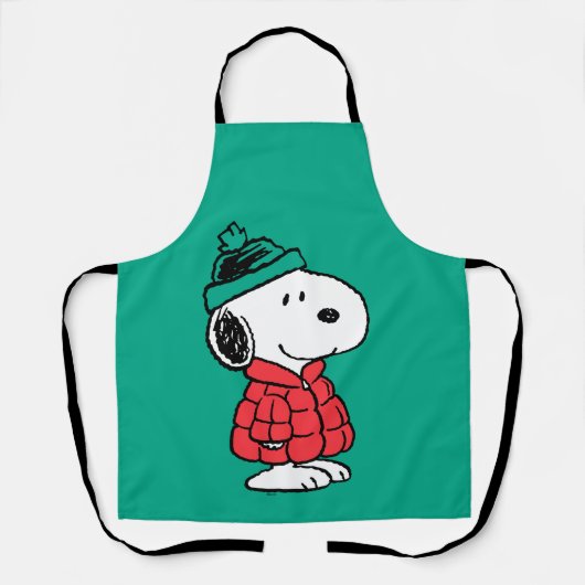 Tablier cacahuètes | Snoopy Chat d'hiver et Casquette (Recto)