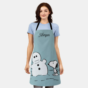 Tablier cacahuètes Snoopy Construit Un Snowman Ajouter
