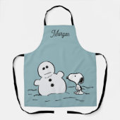 Tablier cacahuètes | Snoopy Construit Un Snowman | Ajouter (Recto)