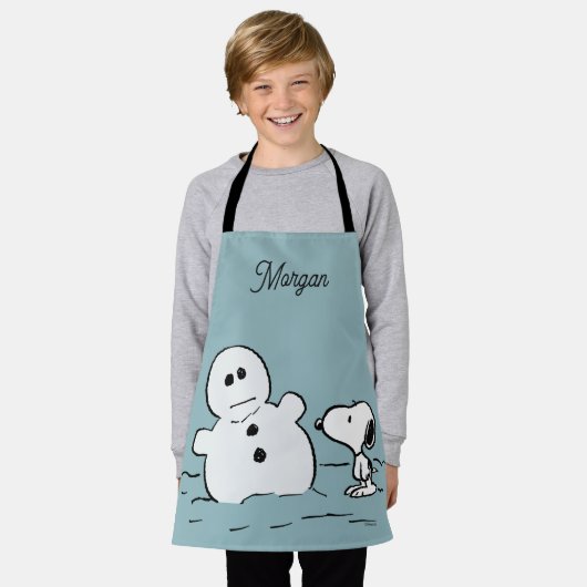 Tablier cacahuètes | Snoopy Construit Un Snowman | Ajouter (Porté)