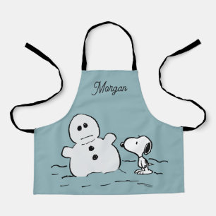 Tablier cacahuètes Snoopy Construit Un Snowman Ajouter