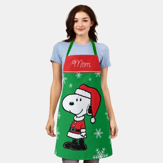 Tablier cacahuètes | Snoopy Santa Claus | Ajouter Votre No (Porté)