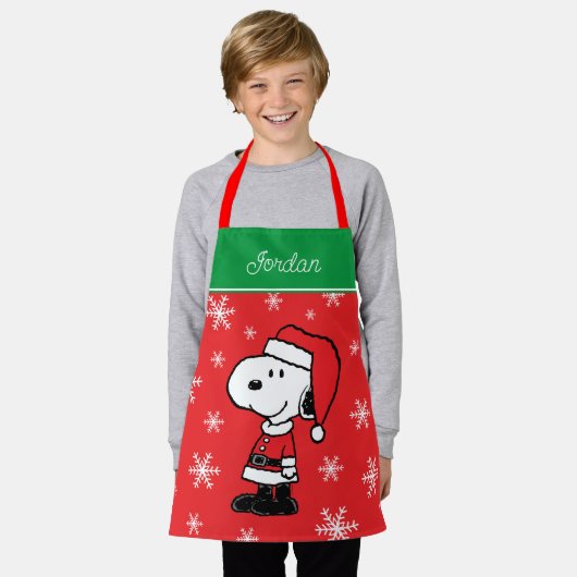Tablier cacahuètes | Snoopy Santa Claus | Ajouter Votre No (Porté)