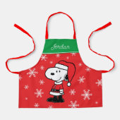Tablier cacahuètes | Snoopy Santa Claus | Ajouter Votre No (Recto)