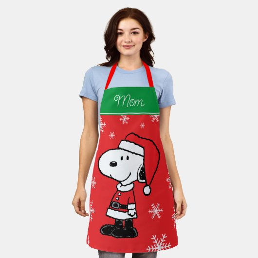 Tablier cacahuètes | Snoopy Santa Claus | Ajouter Votre No (Porté)