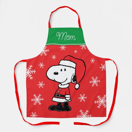 Tablier cacahuètes | Snoopy Santa Claus | Ajouter Votre No (Recto)