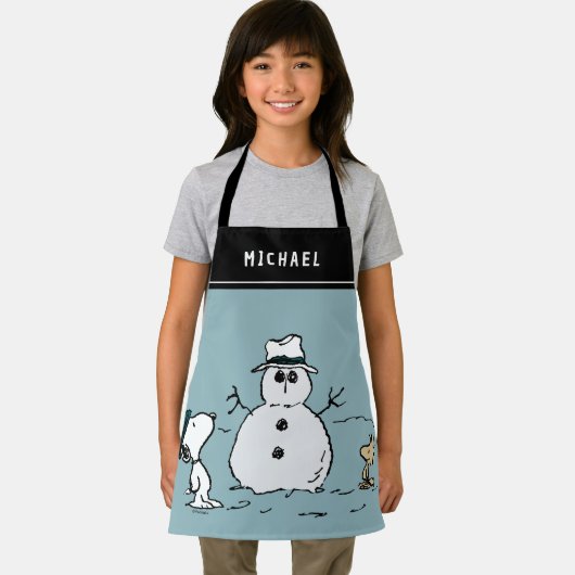 Tablier cacahuètes | Snoopy & Woodstock Snowman | Ajouter (Insitu)