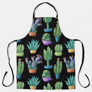 Tablier Cactus Colorés : Whimsical Seamless Design.