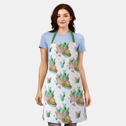 Tablier Cactus et Sombreros partout en Motif (Porté)