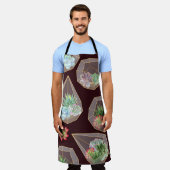 Tablier Cactus Succulent détaillé Motif sans couture (Porté)