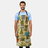 Tablier Cactus Succulent : Esquisse tirée à la main (Porté)