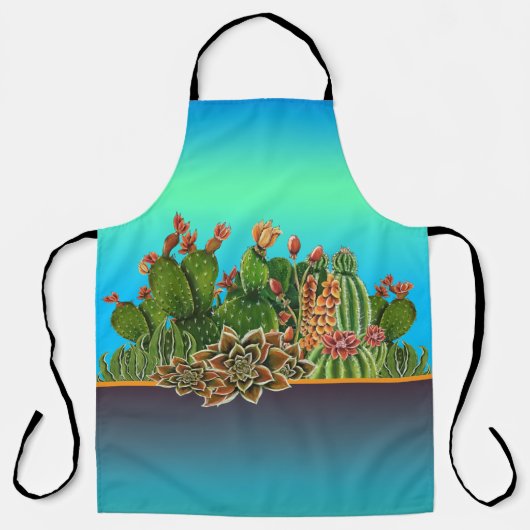 Tablier Cactus & Succulents motif Apron (Recto)