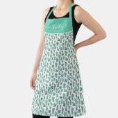 Tablier Cactus vert à la menthe et Motif Plante succulent (Insitu)