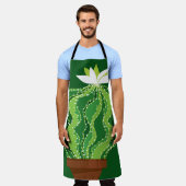 Tablier Cactus vert : motif abstrait naturel. (Porté)