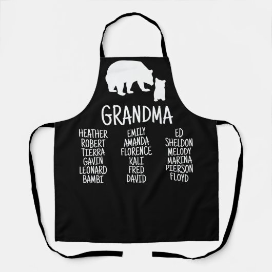 Tablier Cadeau customisé avec les noms de grand-enfant gra (Recto)