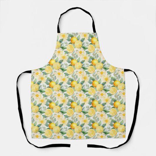 Tablier Cadeau d'anniversaire | Citron et marguerite (Recto)