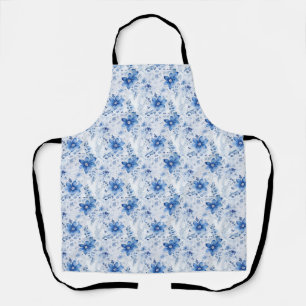 Tablier Cadeau d'anniversaire   Fleurs bleues et blanches