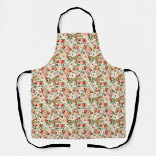 Tablier Cadeau d'anniversaire Fraise et fleur sans coutu