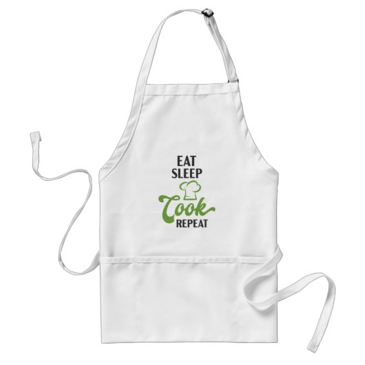 Tablier Cadeau de chef Manger Dormir Cuisiner Répéter (Devant)