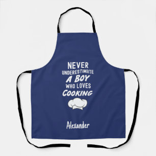 Tablier Cadeau de cuisine bleu marine mignon pour enfants 