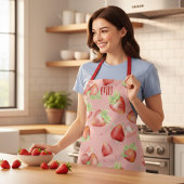 Tablier Cadeau de cuisine d'été avec monogramme de fraise
