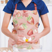 Tablier Cadeau de cuisine d'été avec monogramme de fraise
