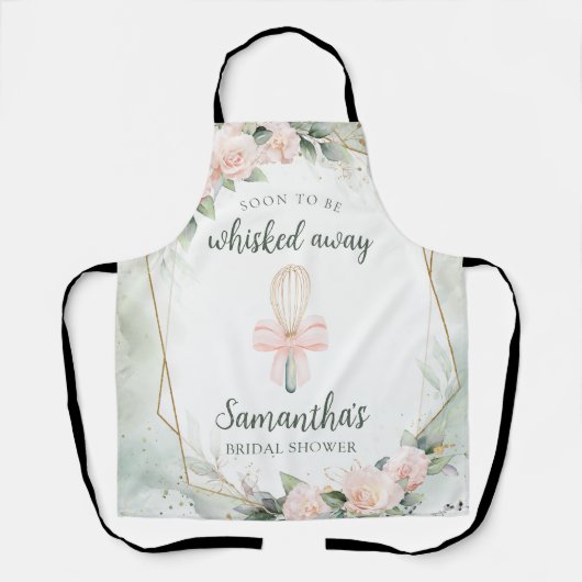 Tablier Cadeau de Fête de Fiançailles Fleurs Roses Envolée (Recto)