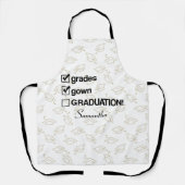 Tablier Cadeau de graduation de nom personnalisé | Drôle G (Recto)