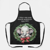 Tablier cadeau de Noël Blanc Eléphant Gag (Recto)