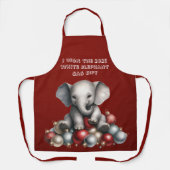 Tablier cadeau de Noël Blanc Eléphant Gag (Recto)