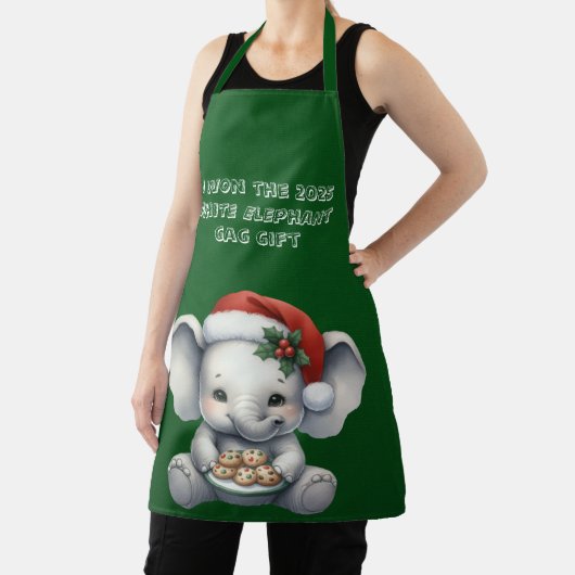 Tablier cadeau de Noël Blanc Eléphant Gag (Insitu)
