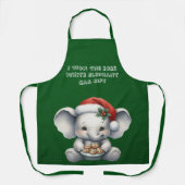 Tablier cadeau de Noël Blanc Eléphant Gag (Recto)