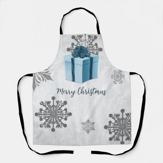 Tablier cadeau de Noël bleu (Recto)