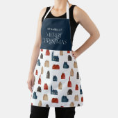 Tablier Cadeau de Noël bleu rustique (Insitu)