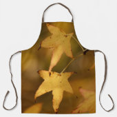 Tablier Cadeau de Noël Feuilles d'Automne Dorées (Recto)