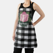Tablier Cadeau de Noël Plaid Buffalo | Rose (Insitu)