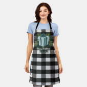 Tablier Cadeau de Noël Plaid Buffalo | TURQUOISE (Porté)