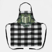 Tablier Cadeau de Noël Plaid Buffalo | Vert (Recto)