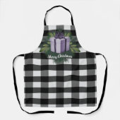 Tablier Cadeau de Noël Plaid Buffalo | Violet (Recto)