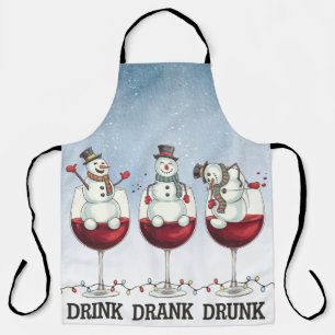 Tablier Cadeau de Noël pour amateur de vin Humour adulte