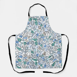 Tablier cadeau d'homme fun bleu