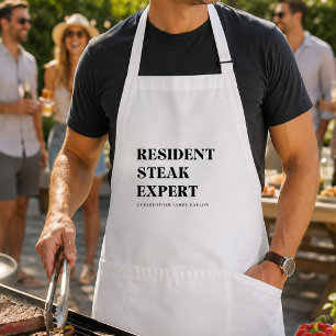 Tablier Cadeau drôle de BBQ amateur de steak personnalisé