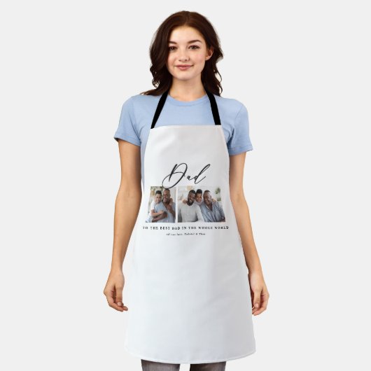 Tablier Cadeau minime de script multi photo moderne (Porté)