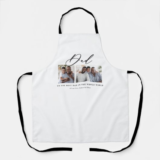 Tablier Cadeau minime de script multi photo moderne (Recto)