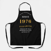 Tablier Cadeau personnalisé 50e anniversaire 1976 Noir & O (Recto)